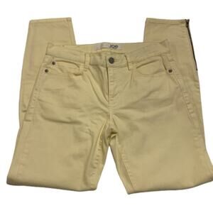 Joe Fresh Womesn jeans, slim, ankle zipper, 2, pale yellow, ankle zipper